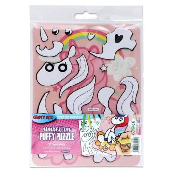 Crafty Bitz Diy Colouring Puffy Puzzle - Unicorn