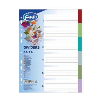 Plastic Divider A4  20 Colours  