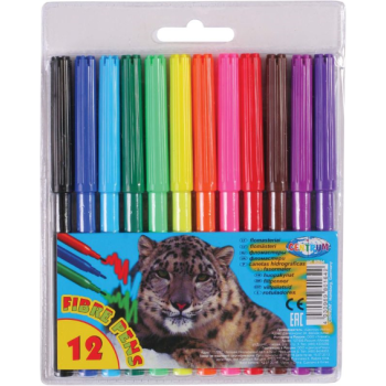 Fibre pens 12col. ZOO