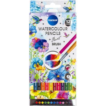 Watercolor pencil set 12 pcs. + brush “ART” WATERCOLOUR