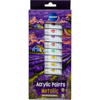 Acrylic paints (metal tubes) METALLIC 12col.x12ml 