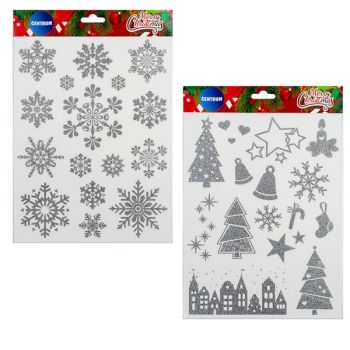 Decoration stickers Vinyl CHRISTMAS 23x30mm (assorted) - 2 pieces set