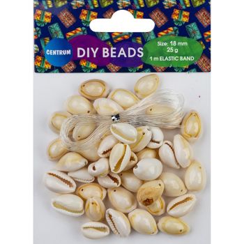 DIY BEADS SHELLS, 1m elastic band, 18mm 25g