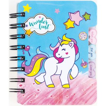 Note book spiral 120x92mm 50sh. (ruled) "UNICORN" /OPP bag