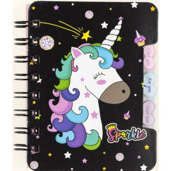 Note book spiral 120x92mm 50sh. (ruled) "UNICORN" /OPP bag