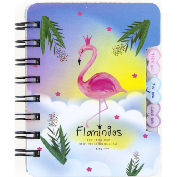 Note book spiral50 sheets (ruled) FLAMINGO OPP bag