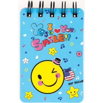 Note book spiral 105x70mm 55sh. (ruled) "SMILE" /OPP bag