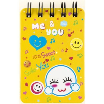 Note book spiral 105x70mm 55sh. (ruled) "SMILE" /OPP bag