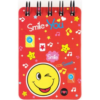 Note book spiral 105x70mm 55sh. (ruled) "SMILE" /OPP bag
