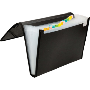 Expanding file A4 0.80mm with elastic bands 13 sect. assorted PP