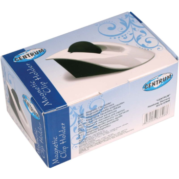 Magnetic clip holder WHITE plastic with 25pcs paper clips