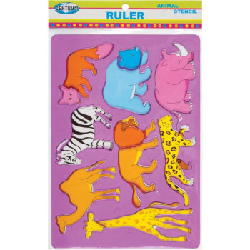 Ruler stencil  ANIMAL (plastic) polybag