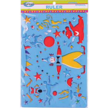Ruler stencil  ANIMAL (plastic) polybag