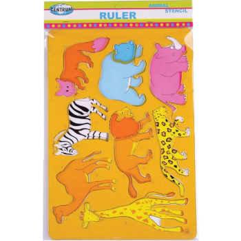 Ruler stencil  ANIMAL (plastic) polybag