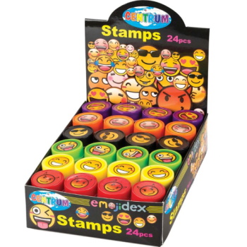 Small round stamp 25mm EMOJIDEX (assorted) / paper box