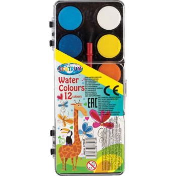Water colours dry cake 12 col. GIRAFFE 