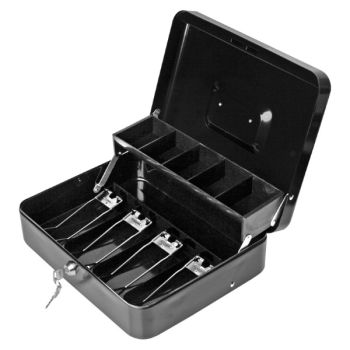 Cash box 30x24x9cm two level metal