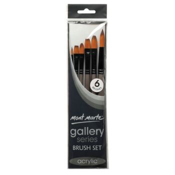 Mont Marte Gallery Series Paint Brush Set - Acrylic 6pc