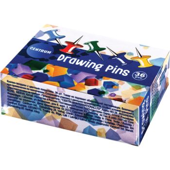 Drawing pins colored (diam.10mm) 36pcs /paper box