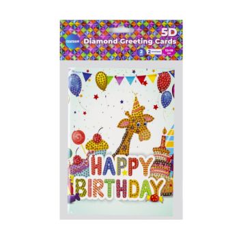 Diamond greeting cards 13x18cm (2pcs) with envelopes (2pcs) / OPP bag