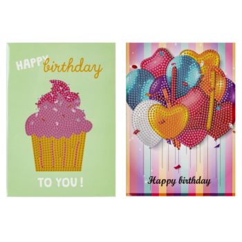 Diamond greeting cards 13x18cm (2pcs) with envelopes (2pcs) / OPP bag