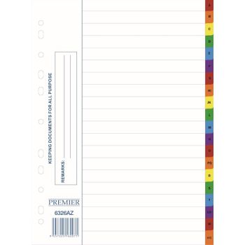   A-Z   Paper Divider A4 Colors EnglishPREMIER  