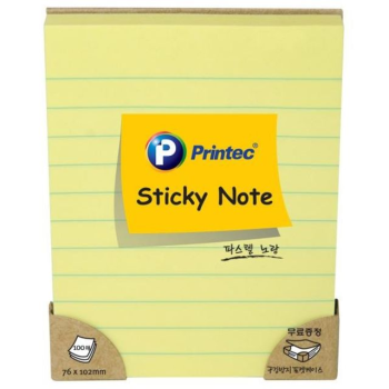 Yellow Sticky Notes with  Lines 76x102mm 100sheets