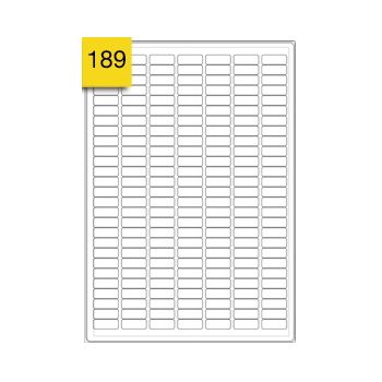 Labels A4 30x11  189 Labels per sheet 