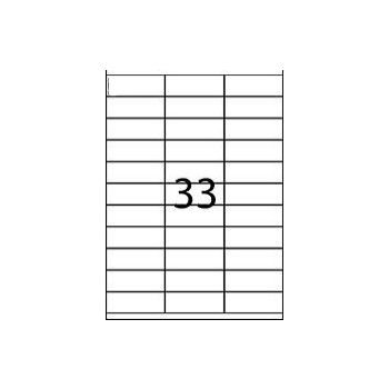 Labels A4 70x25.4  33 Labels per sheet 