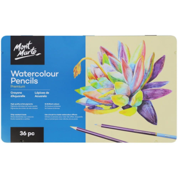 Watercolour Pencils in Tin Premium 36 pieces   - Mont Marte